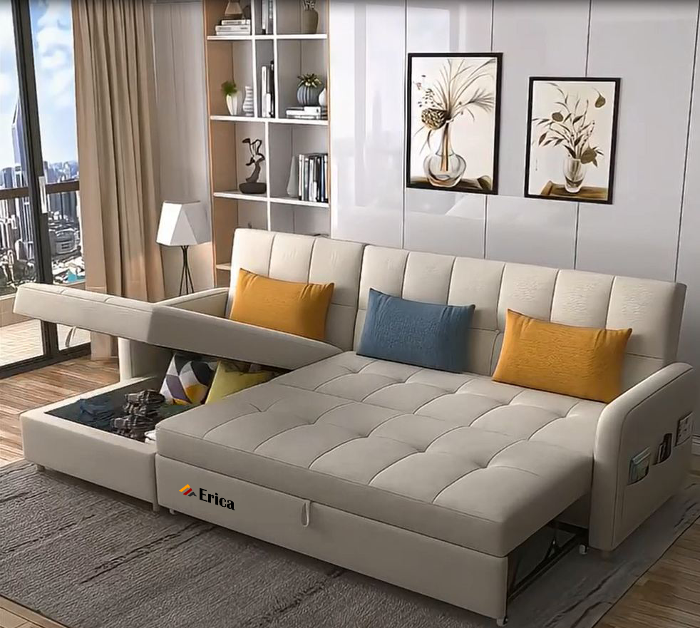 GIƯỜNG SOFA ĐA NĂNG ERICA - LX1 TRẮNG SỮA