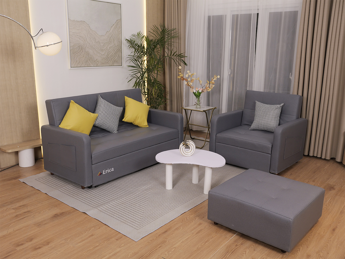 GIƯỜNG SOFA ĐA NĂNG ERICA - LX1 GHI