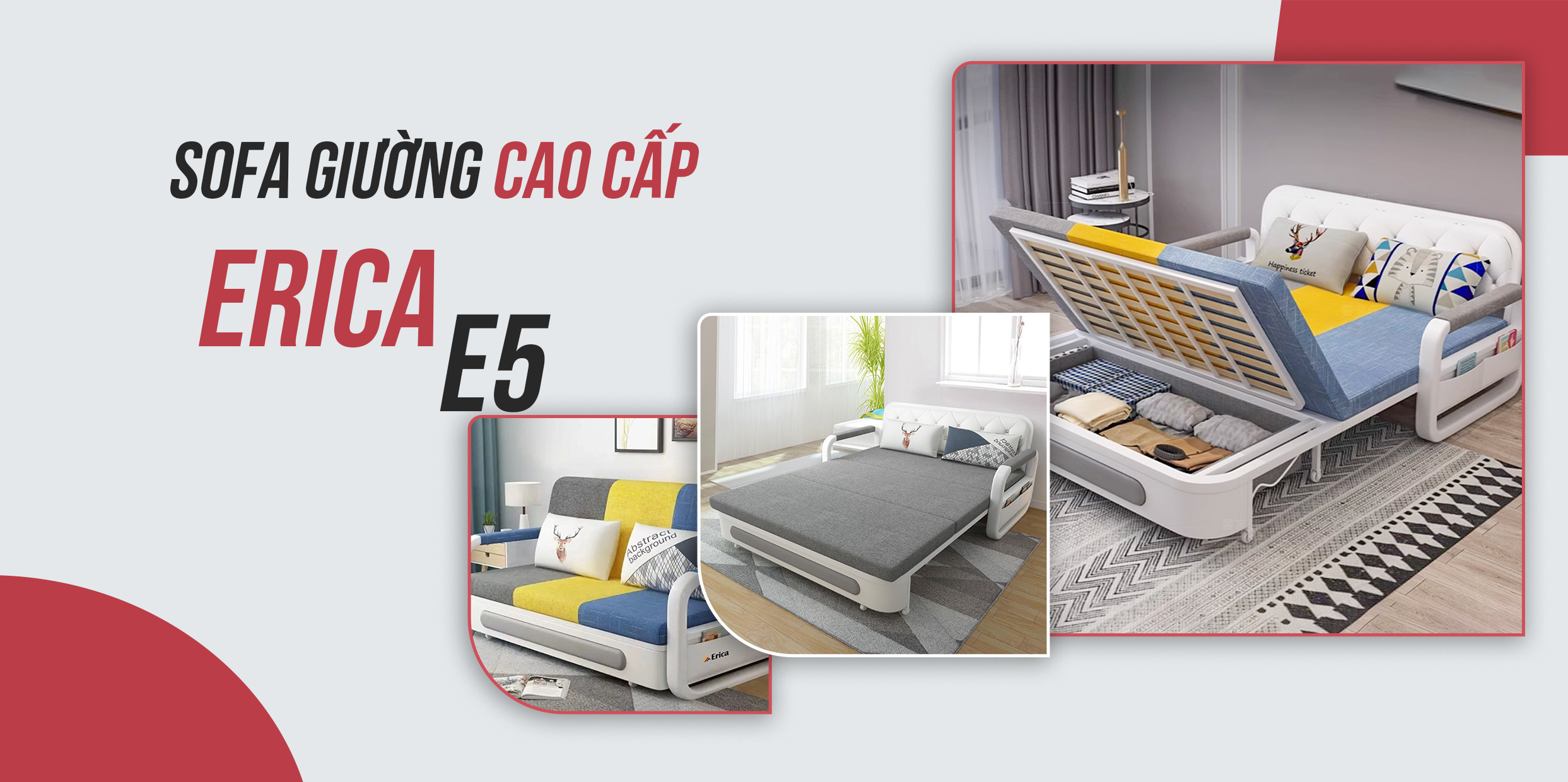 GIƯỜNG SOFA GẤP GỌN THÔNG MINH ERICA – E5 ~ NỘI THẤT ƯU VIỆT, GẮN KẾT TÌNH CẢM GIA ĐÌNH