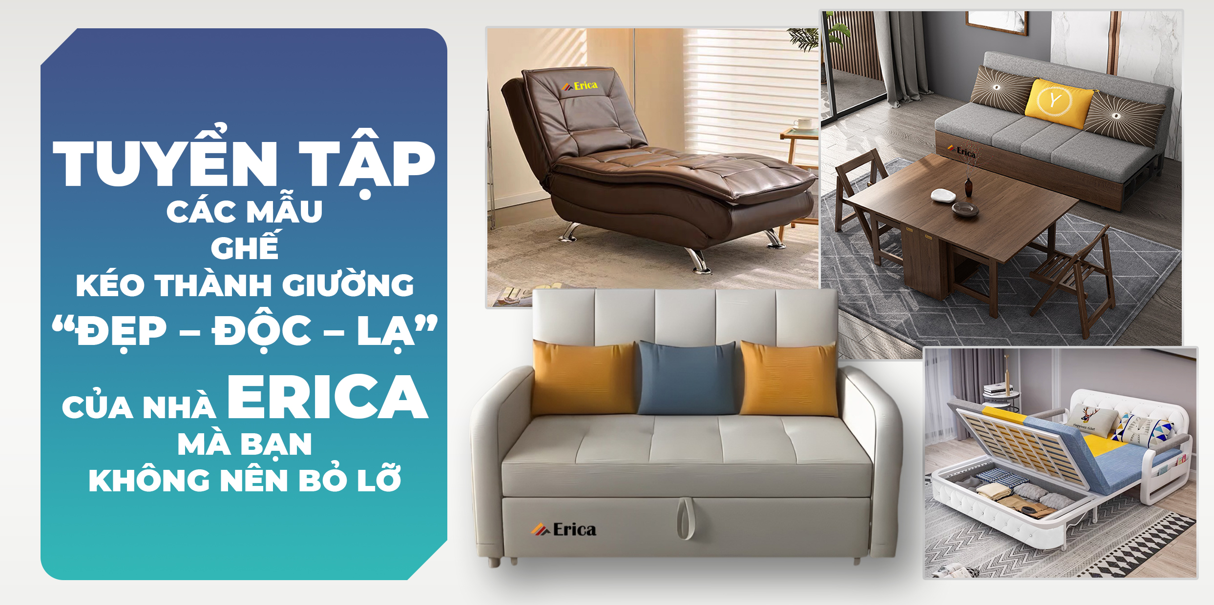 TUYỂN TẬP CÁC MẪU GHẾ KÉO THÀNH GIƯỜNG “ĐẸP – ĐỘC – LẠ” CỦA NHÀ ERICA MÀ BẠN KHÔNG NÊN BỎ LỠ